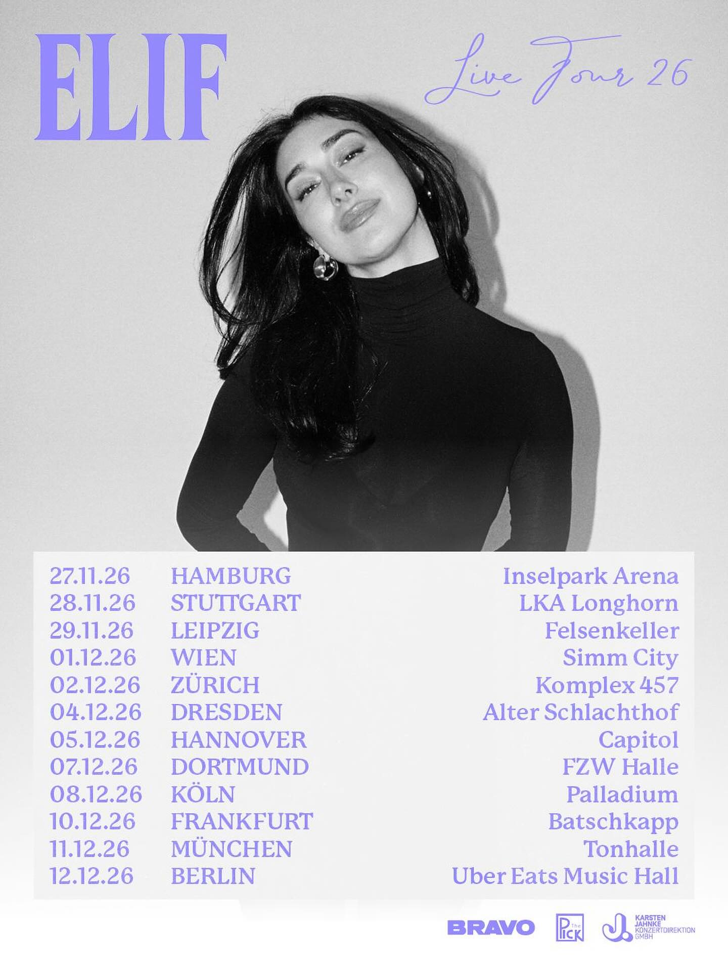 ELIF LIVE TOUR 2026 Poster 2026